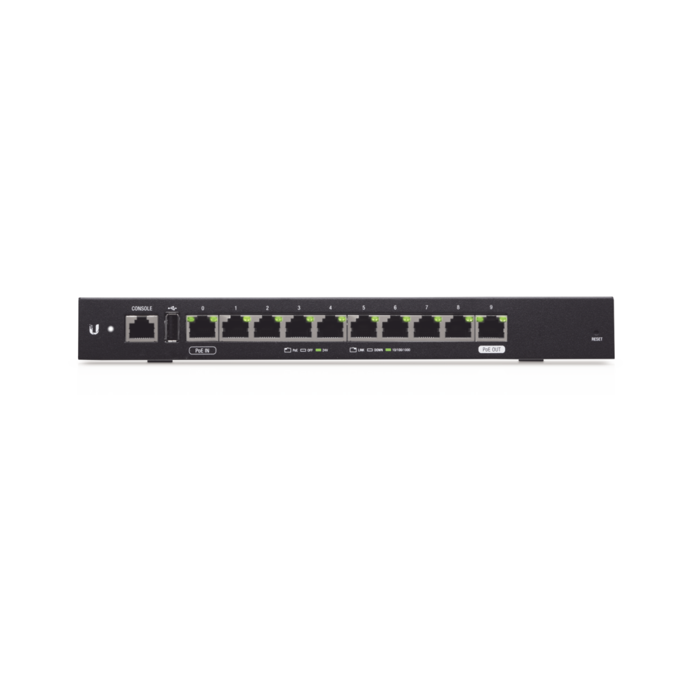 EdgeRouter 10X, con 10 puertos 10/100/1000 Mbps, con PoE Pasivo 24 V Passthrough