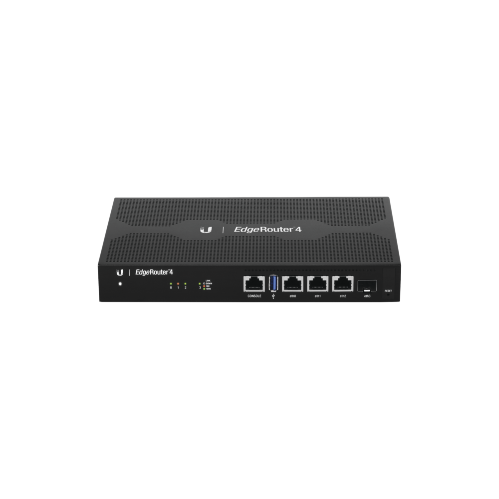 EdgeRouter 4, con 3 puertos 10/100/1000 Mbps + 1 puerto SFP, con funciones avanzadas de ruteo