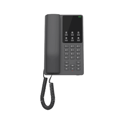Teléfono IP Hotelero, 2 líneas SIP con 2 cuentas, codec Opus, IPV4/IPV6, color negro, con gestión en la nube GDMS